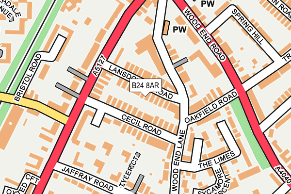 B24 8AR map - OS OpenMap – Local (Ordnance Survey)