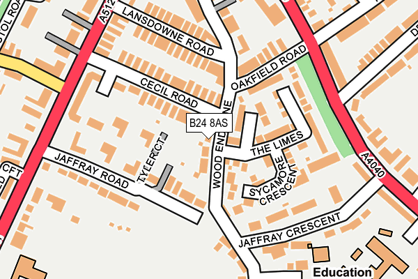 B24 8AS map - OS OpenMap – Local (Ordnance Survey)