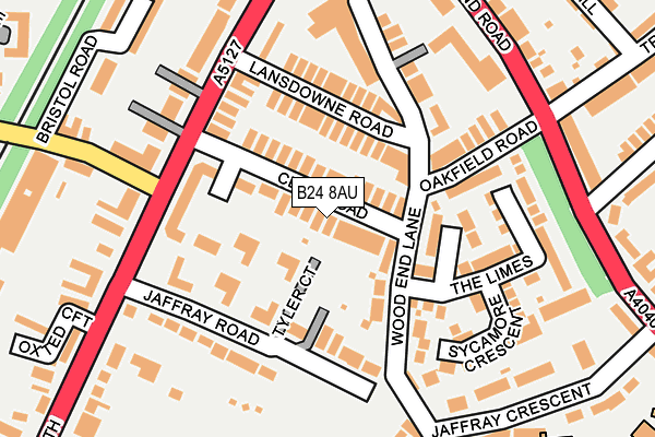 B24 8AU map - OS OpenMap – Local (Ordnance Survey)