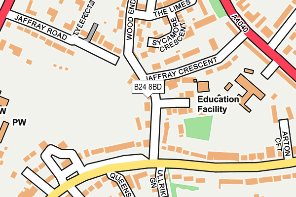 B24 8BD map - OS OpenMap – Local (Ordnance Survey)