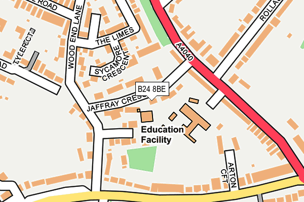 B24 8BE map - OS OpenMap – Local (Ordnance Survey)