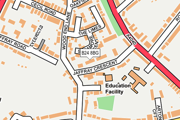 B24 8BG map - OS OpenMap – Local (Ordnance Survey)