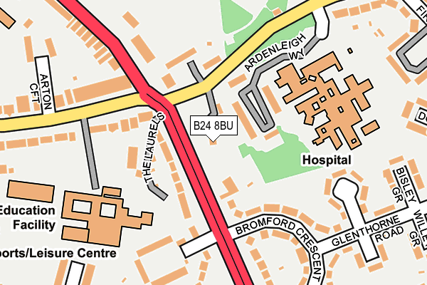 B24 8BU map - OS OpenMap – Local (Ordnance Survey)