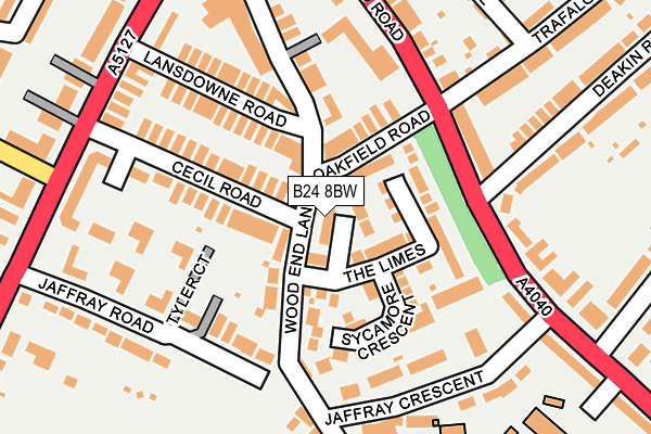 B24 8BW map - OS OpenMap – Local (Ordnance Survey)