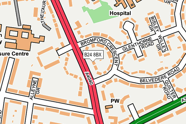 B24 8BX map - OS OpenMap – Local (Ordnance Survey)