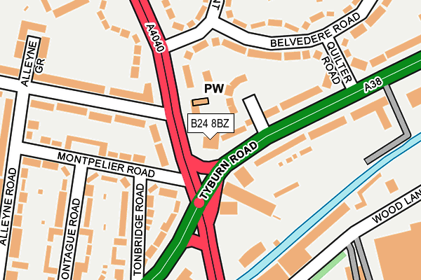 B24 8BZ map - OS OpenMap – Local (Ordnance Survey)