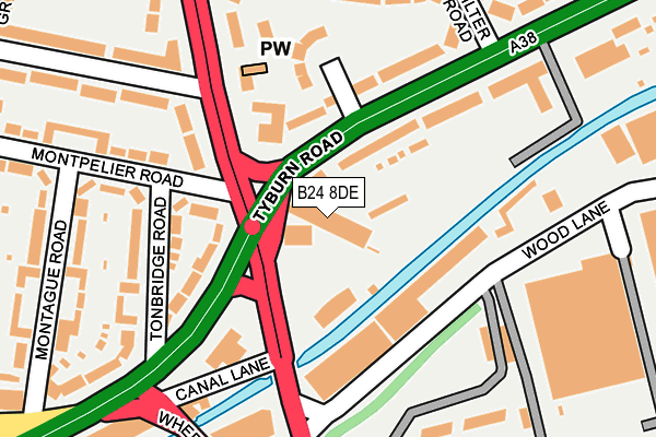 B24 8DE map - OS OpenMap – Local (Ordnance Survey)