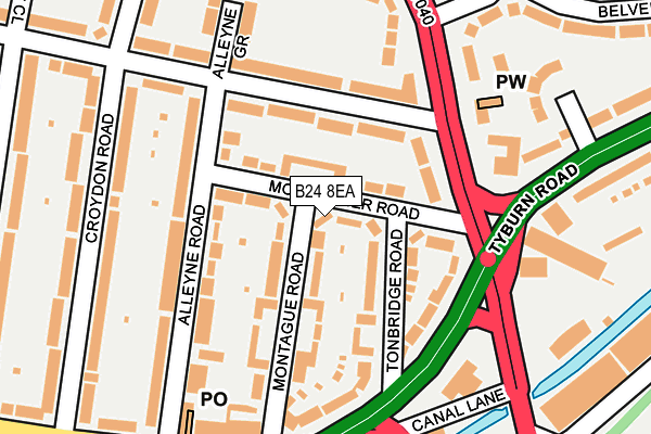 B24 8EA map - OS OpenMap – Local (Ordnance Survey)