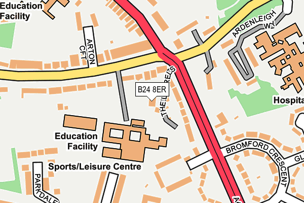 B24 8ER map - OS OpenMap – Local (Ordnance Survey)