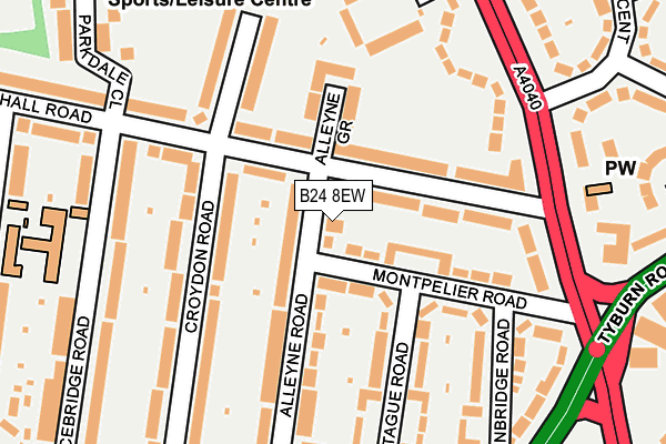 B24 8EW map - OS OpenMap – Local (Ordnance Survey)