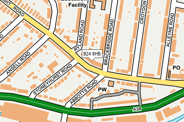 B24 8HB map - OS OpenMap – Local (Ordnance Survey)