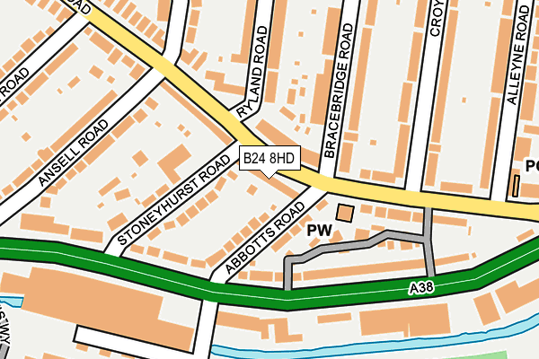 B24 8HD map - OS OpenMap – Local (Ordnance Survey)