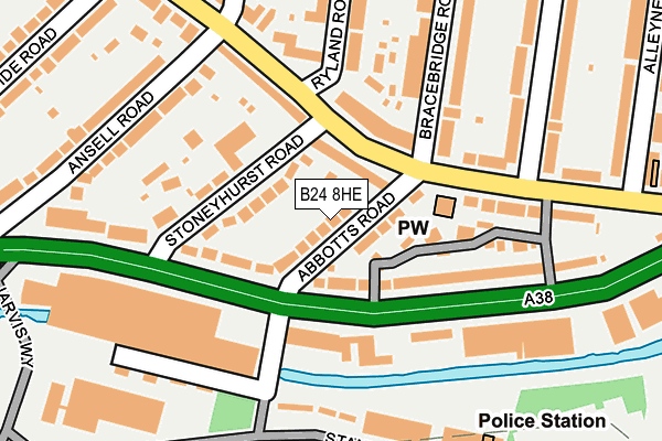 B24 8HE map - OS OpenMap – Local (Ordnance Survey)