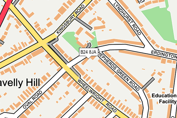 B24 8JA map - OS OpenMap – Local (Ordnance Survey)