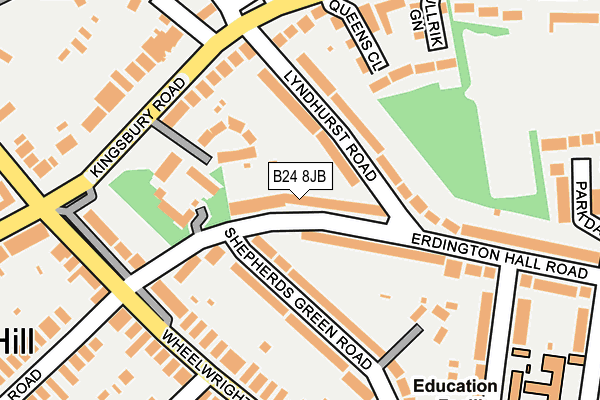 B24 8JB map - OS OpenMap – Local (Ordnance Survey)