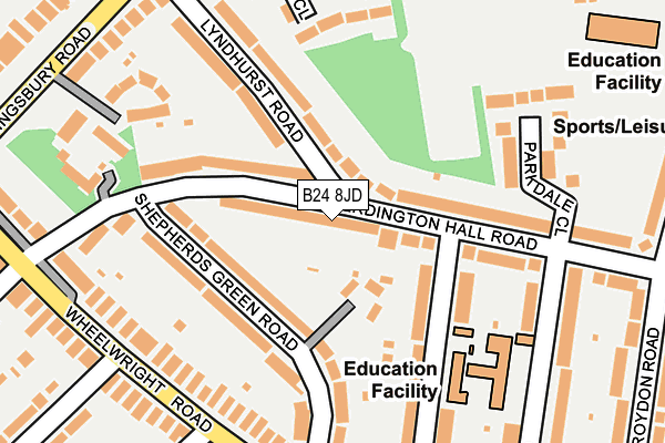 B24 8JD map - OS OpenMap – Local (Ordnance Survey)