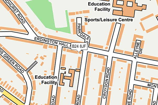 B24 8JF map - OS OpenMap – Local (Ordnance Survey)