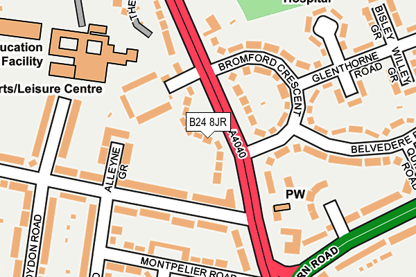 B24 8JR map - OS OpenMap – Local (Ordnance Survey)