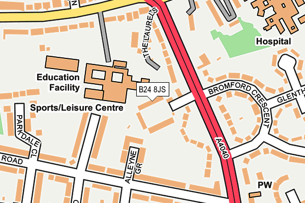 B24 8JS map - OS OpenMap – Local (Ordnance Survey)