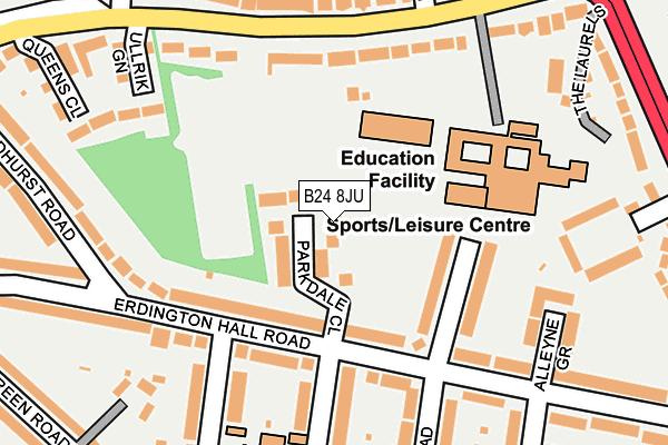 B24 8JU map - OS OpenMap – Local (Ordnance Survey)