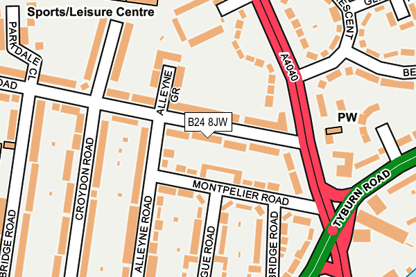 B24 8JW map - OS OpenMap – Local (Ordnance Survey)