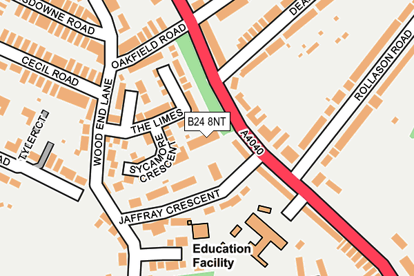 B24 8NT map - OS OpenMap – Local (Ordnance Survey)