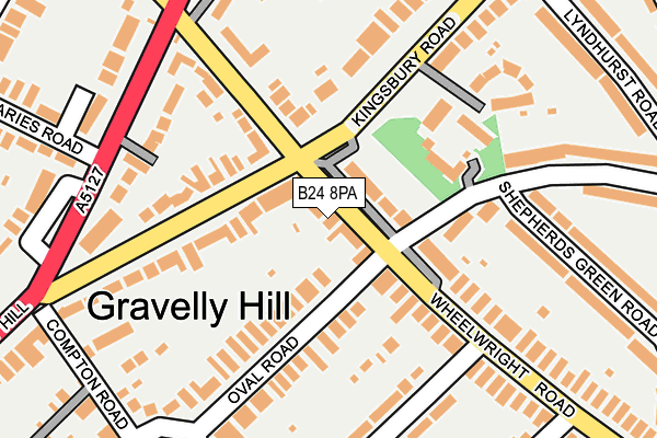 B24 8PA map - OS OpenMap – Local (Ordnance Survey)