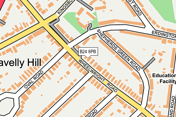 B24 8PB map - OS OpenMap – Local (Ordnance Survey)