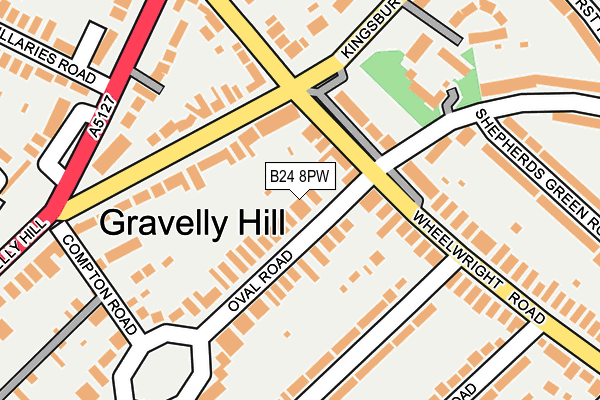 B24 8PW map - OS OpenMap – Local (Ordnance Survey)