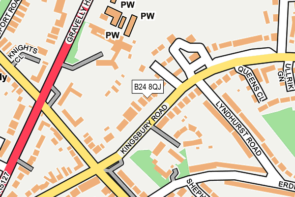 B24 8QJ map - OS OpenMap – Local (Ordnance Survey)