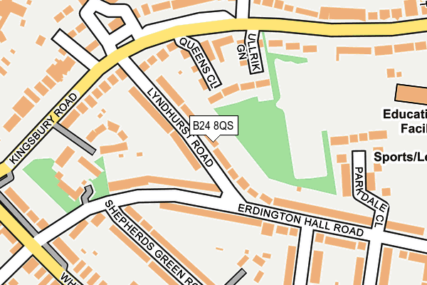 B24 8QS map - OS OpenMap – Local (Ordnance Survey)