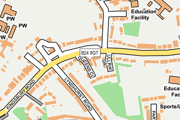 B24 8QT map - OS OpenMap – Local (Ordnance Survey)