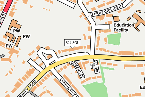 B24 8QU map - OS OpenMap – Local (Ordnance Survey)