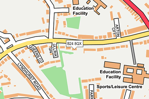 B24 8QX map - OS OpenMap – Local (Ordnance Survey)