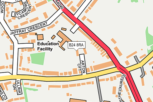 B24 8RA map - OS OpenMap – Local (Ordnance Survey)