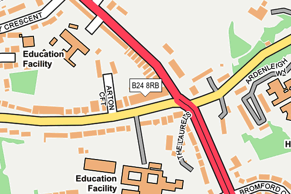 B24 8RB map - OS OpenMap – Local (Ordnance Survey)