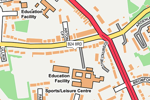 B24 8RD map - OS OpenMap – Local (Ordnance Survey)