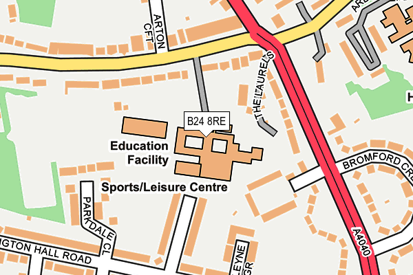 B24 8RE map - OS OpenMap – Local (Ordnance Survey)