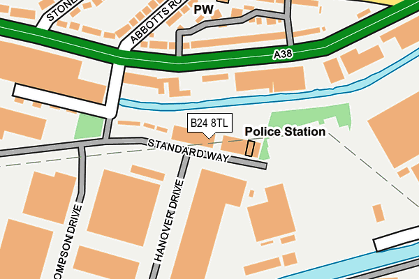 B24 8TL map - OS OpenMap – Local (Ordnance Survey)