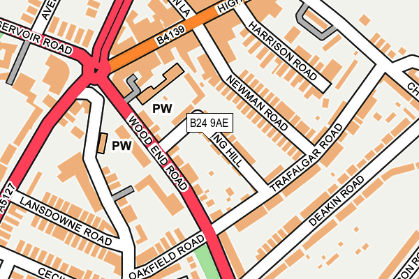B24 9AE map - OS OpenMap – Local (Ordnance Survey)