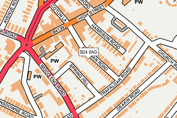 B24 9AG map - OS OpenMap – Local (Ordnance Survey)