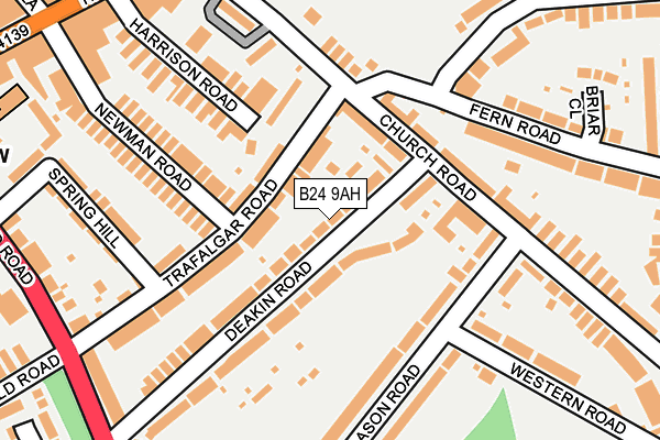 B24 9AH map - OS OpenMap – Local (Ordnance Survey)