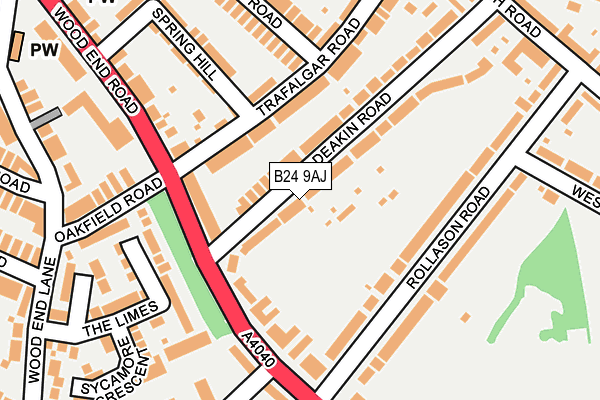 B24 9AJ map - OS OpenMap – Local (Ordnance Survey)