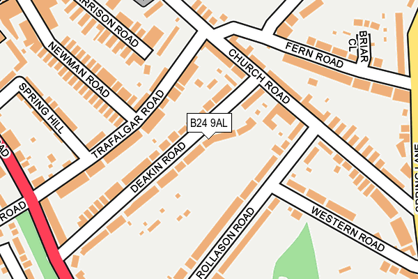 B24 9AL map - OS OpenMap – Local (Ordnance Survey)
