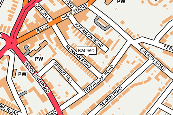 B24 9AQ map - OS OpenMap – Local (Ordnance Survey)