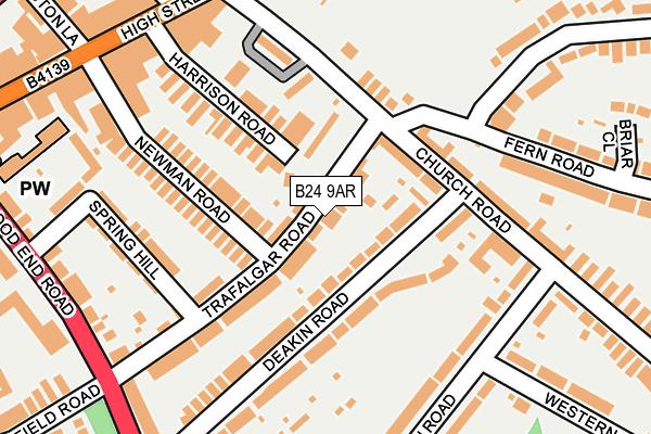 B24 9AR map - OS OpenMap – Local (Ordnance Survey)