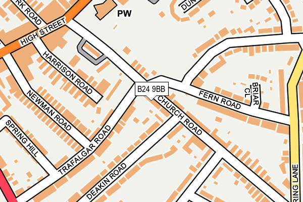 B24 9BB map - OS OpenMap – Local (Ordnance Survey)