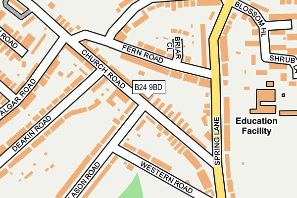 B24 9BD map - OS OpenMap – Local (Ordnance Survey)