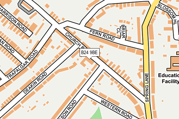 B24 9BE map - OS OpenMap – Local (Ordnance Survey)