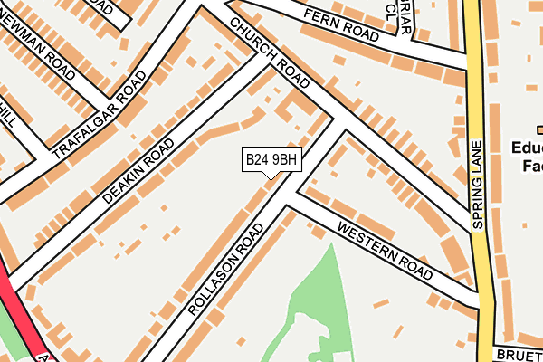 B24 9BH map - OS OpenMap – Local (Ordnance Survey)